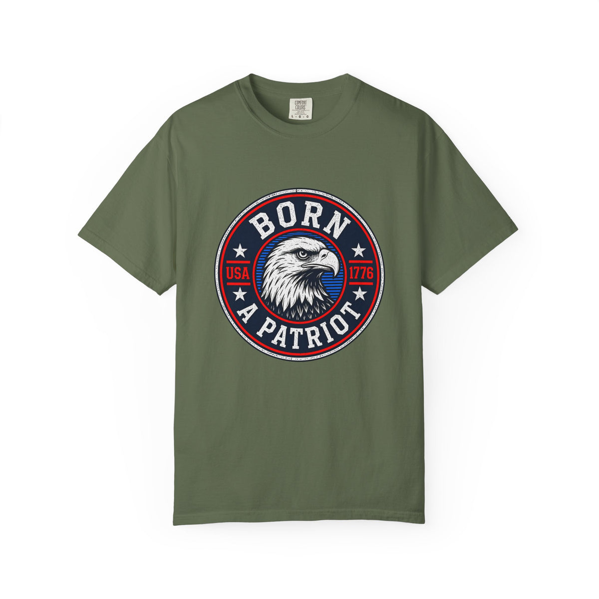Born a Patriot Eagle Badge T-shirt | USA 1776 Americana