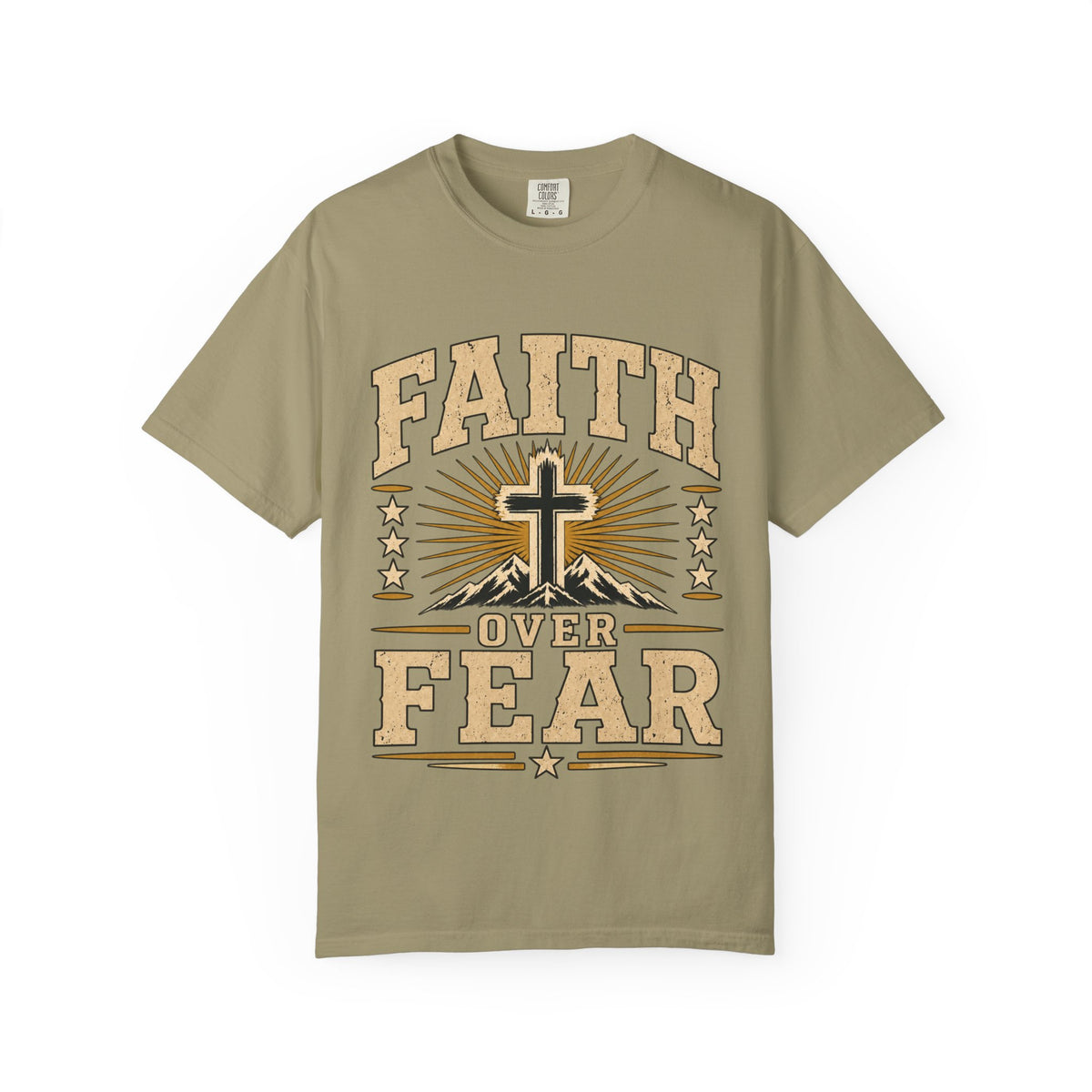 Faith Over Fear cross design T-Shirt | Christian faith graphic tee