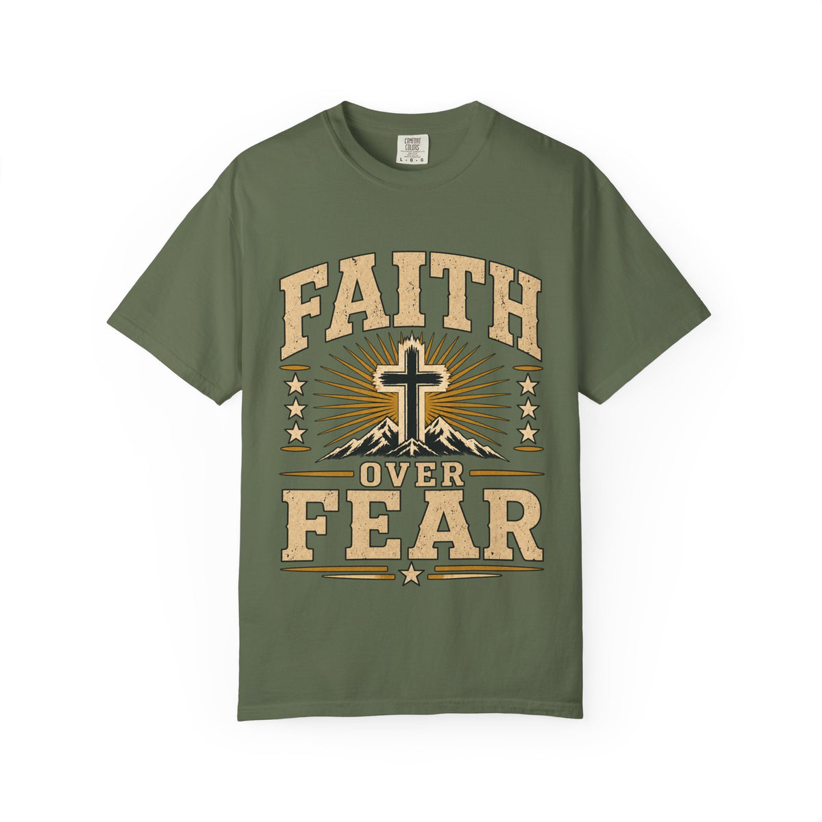 Faith Over Fear cross design T-Shirt | Christian faith graphic tee