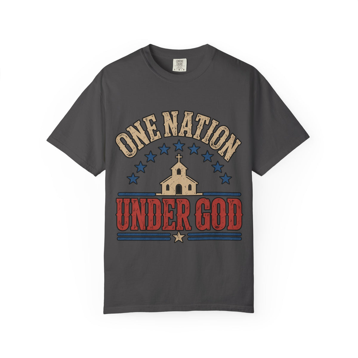 One Nation Under God T-shirt | Patriotic Church Cross Stars