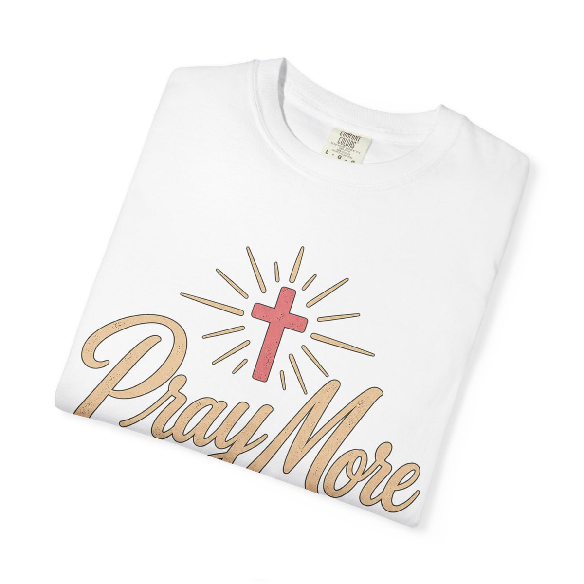 Pray More Worry Less T-shirt | Christian Cross Floral Tee