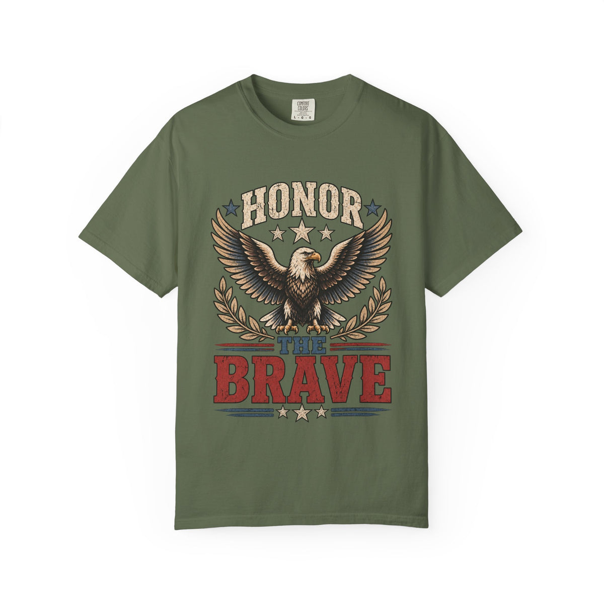 Honor The Brave Eagle graphic tee | Patriotic Vintage Stars and Stripes