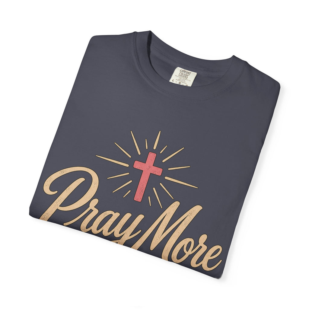 Pray More Worry Less T-shirt | Christian Cross Floral Tee