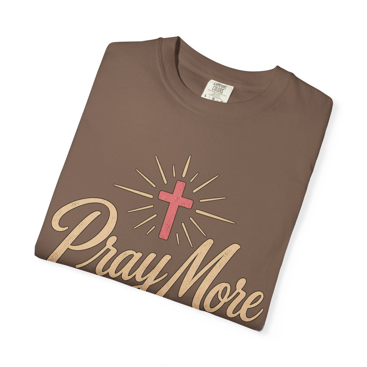 Pray More Worry Less T-shirt | Christian Cross Floral Tee
