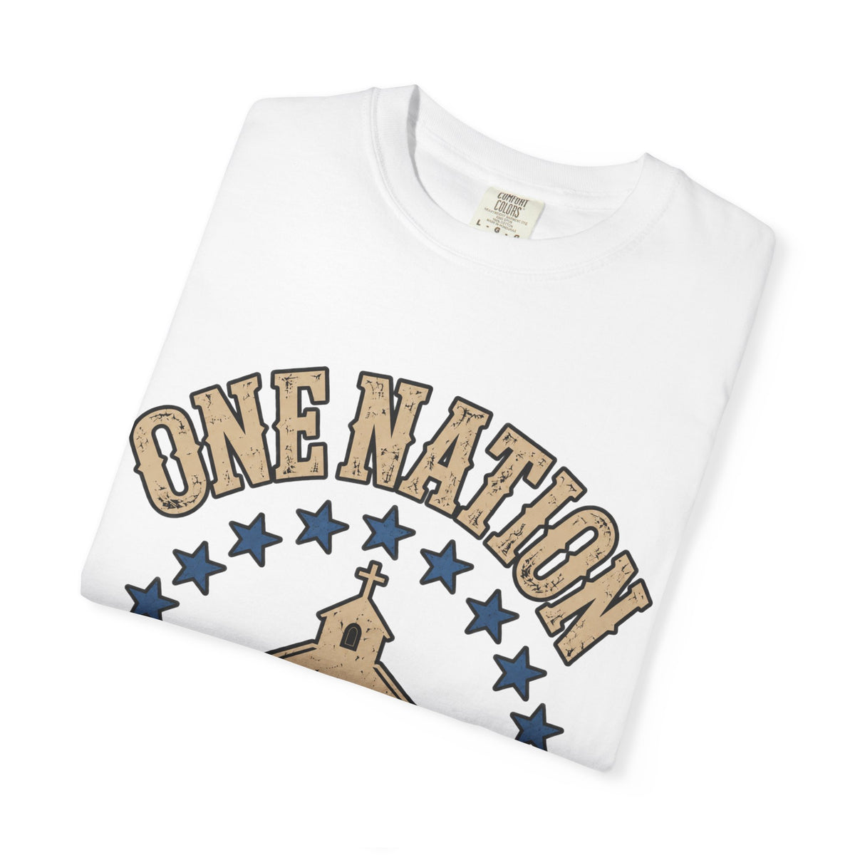 One Nation Under God T-shirt | Patriotic Church Cross Stars
