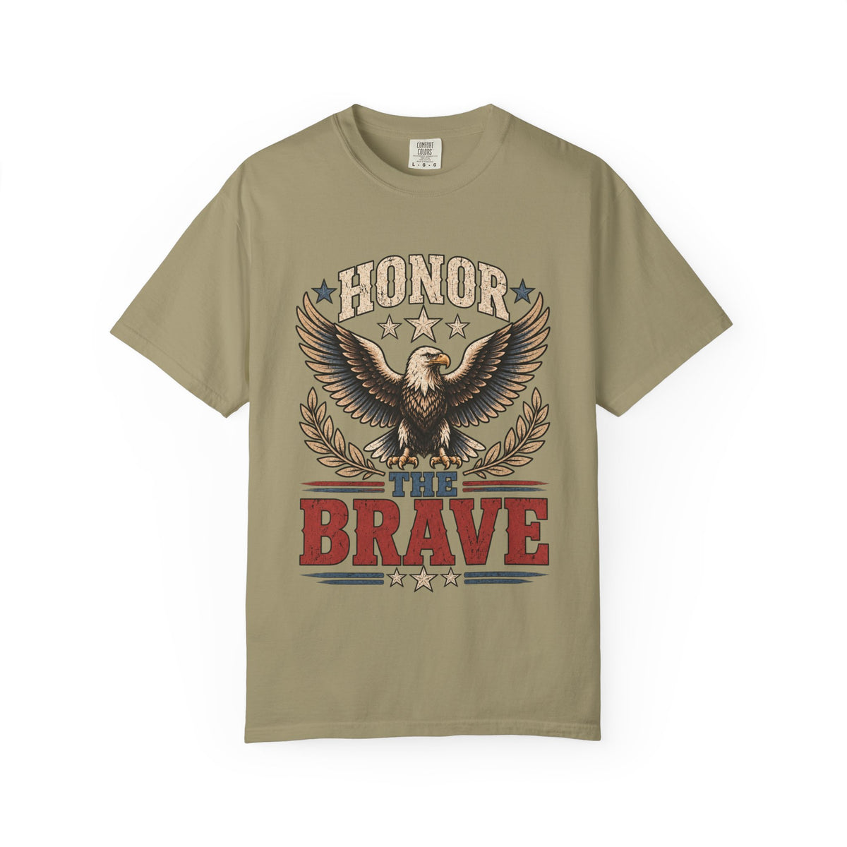 Honor The Brave Eagle graphic tee | Patriotic Vintage Stars and Stripes