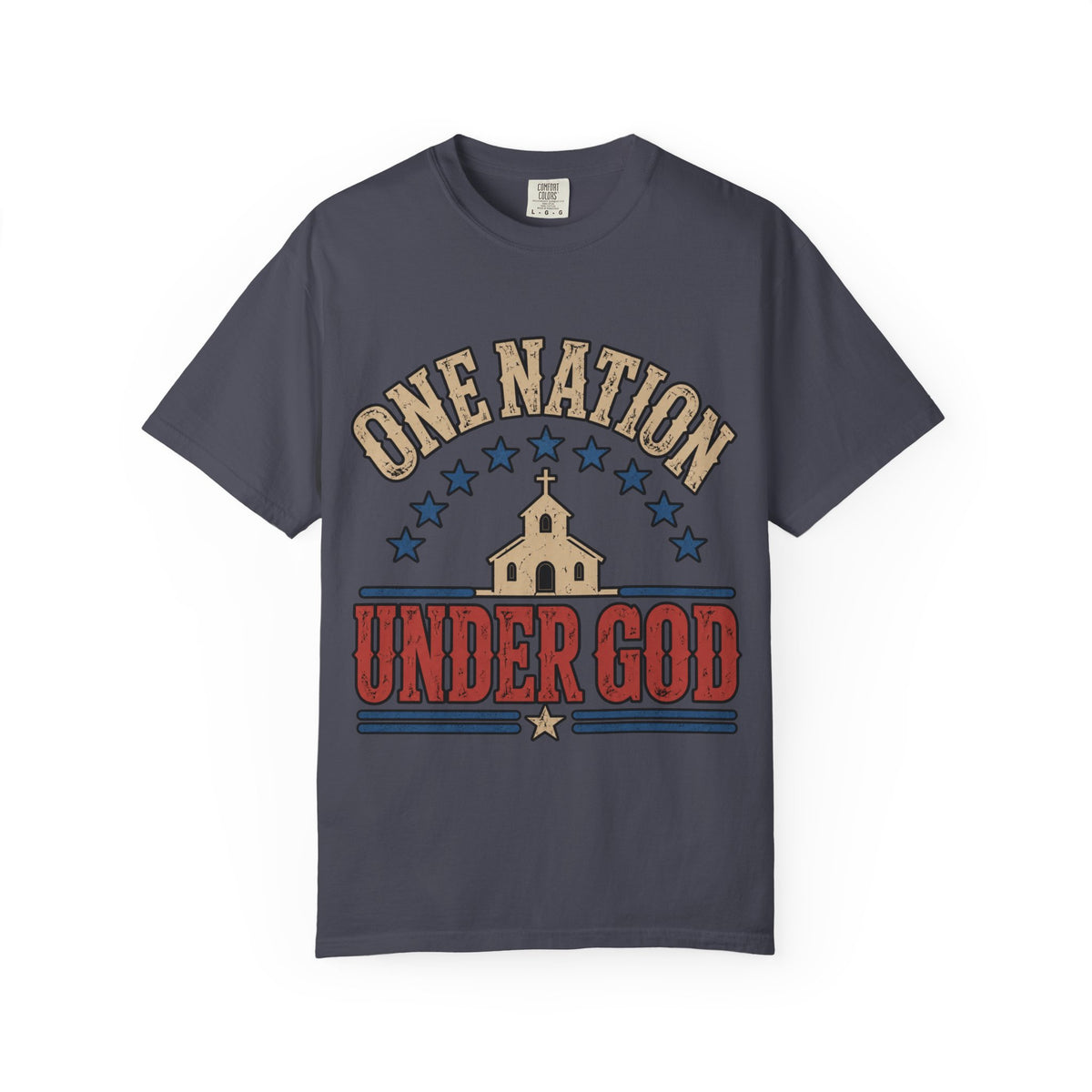 One Nation Under God T-shirt | Patriotic Church Cross Stars