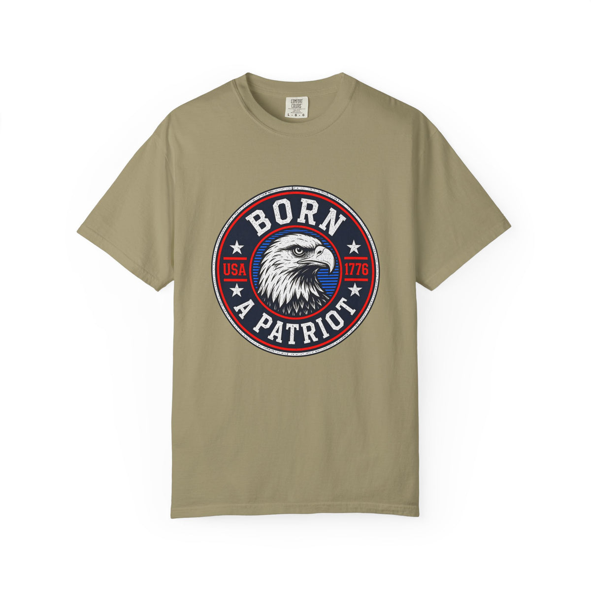 Born a Patriot Eagle Badge T-shirt | USA 1776 Americana