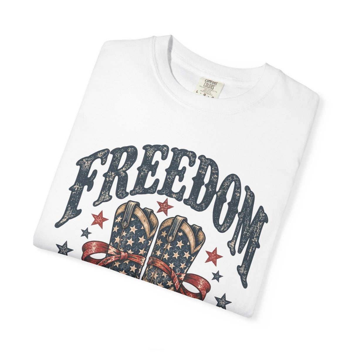 Freedom Cowboy Boots Looks Good On Me T-Shirt | American Flag Western Shirt