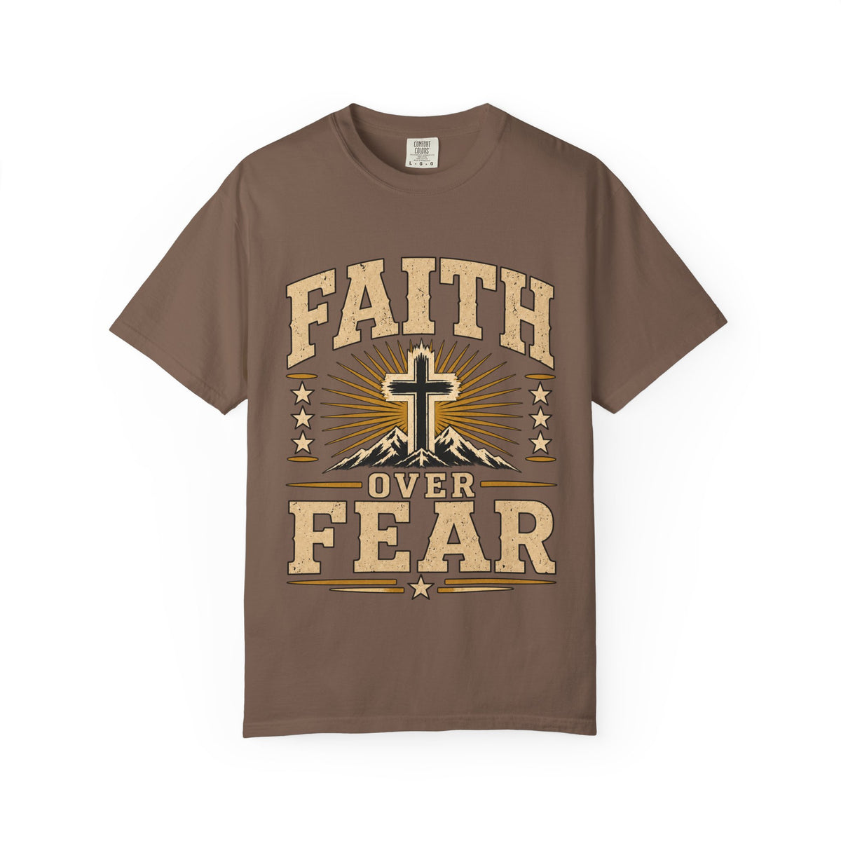 Faith Over Fear cross design T-Shirt | Christian faith graphic tee