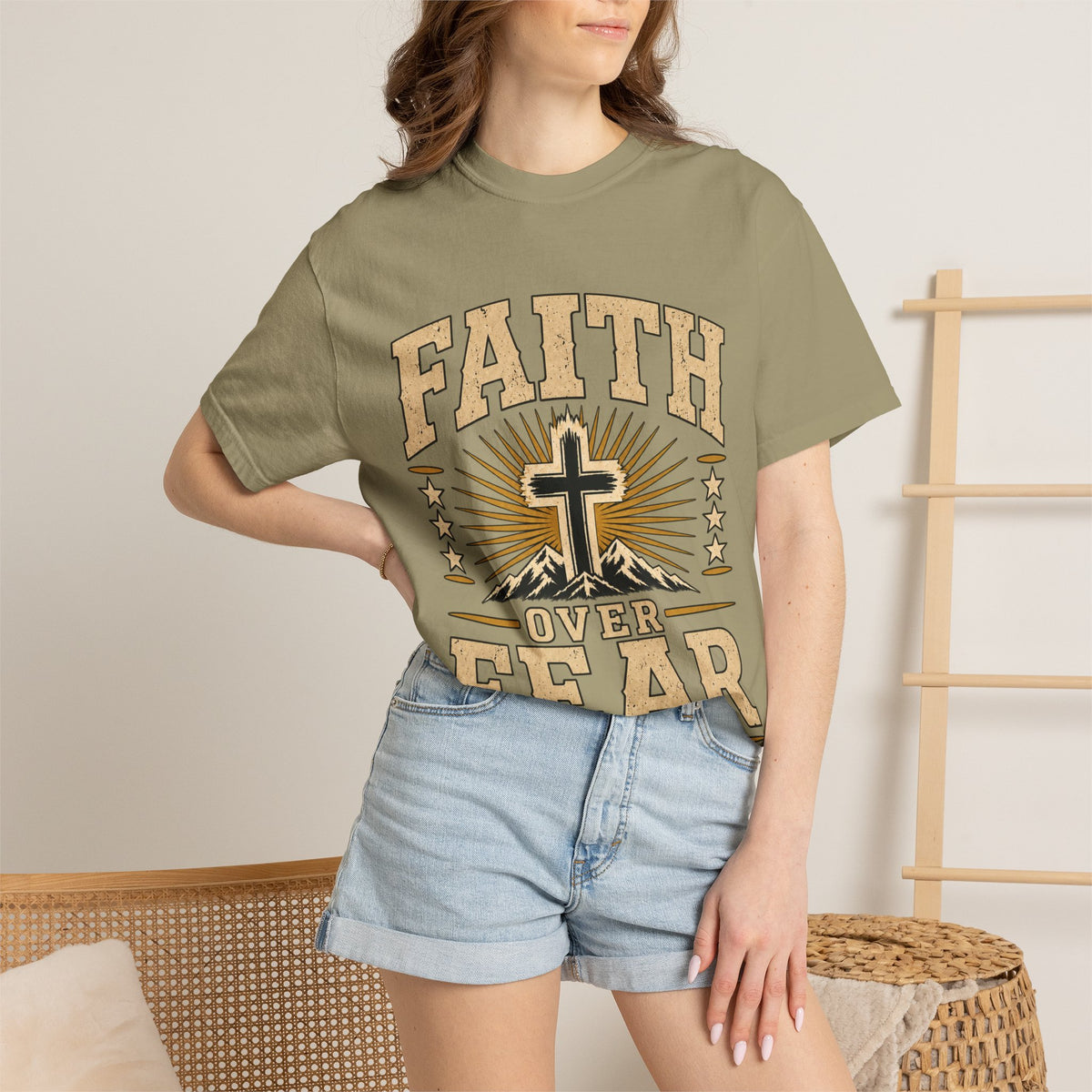 Faith Over Fear Vintage Christian T-Shirt