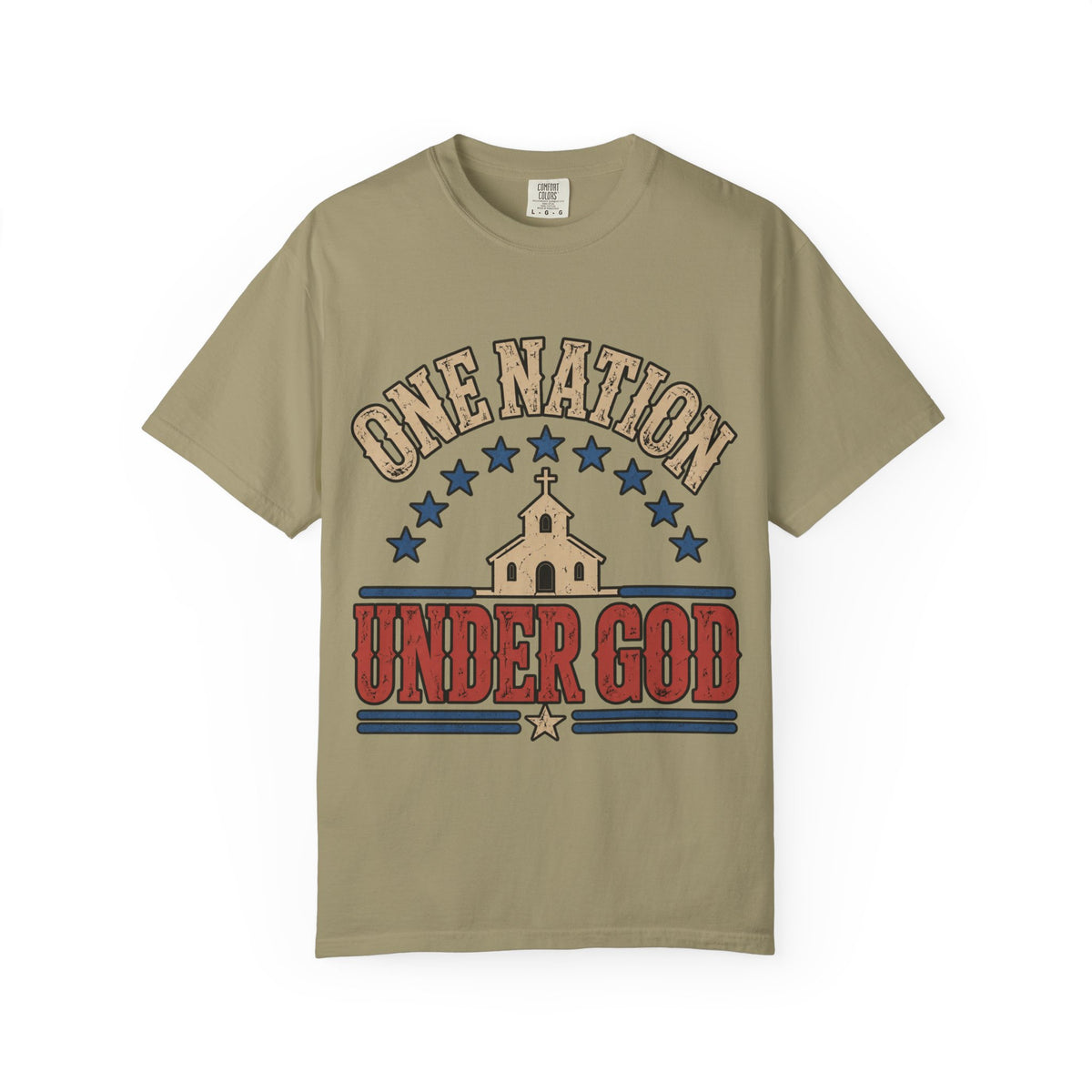 One Nation Under God T-shirt | Patriotic Church Cross Stars