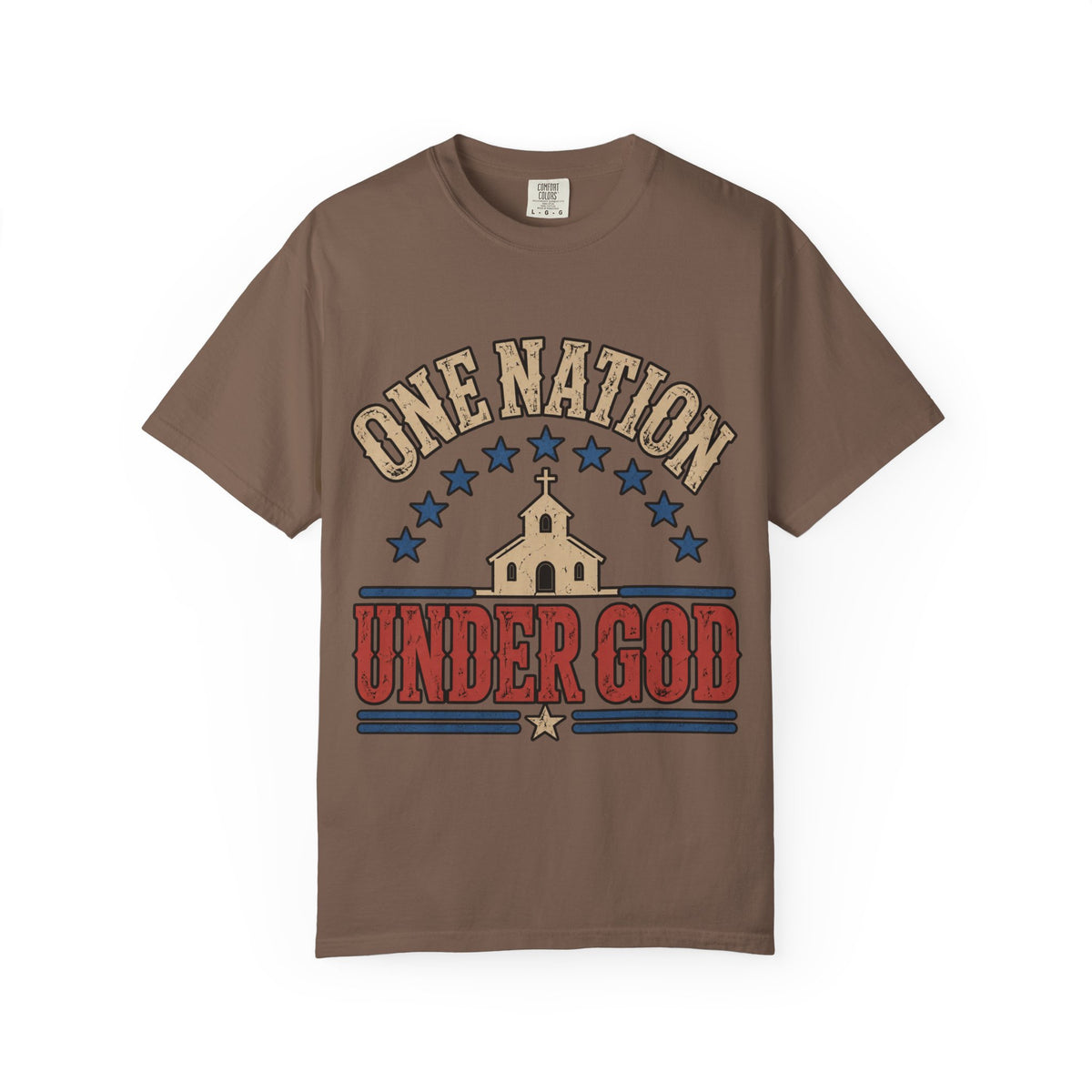One Nation Under God T-shirt | Patriotic Church Cross Stars