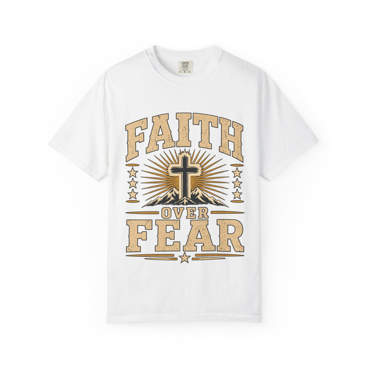 Faith Over Fear cross design T-Shirt | Christian faith graphic tee