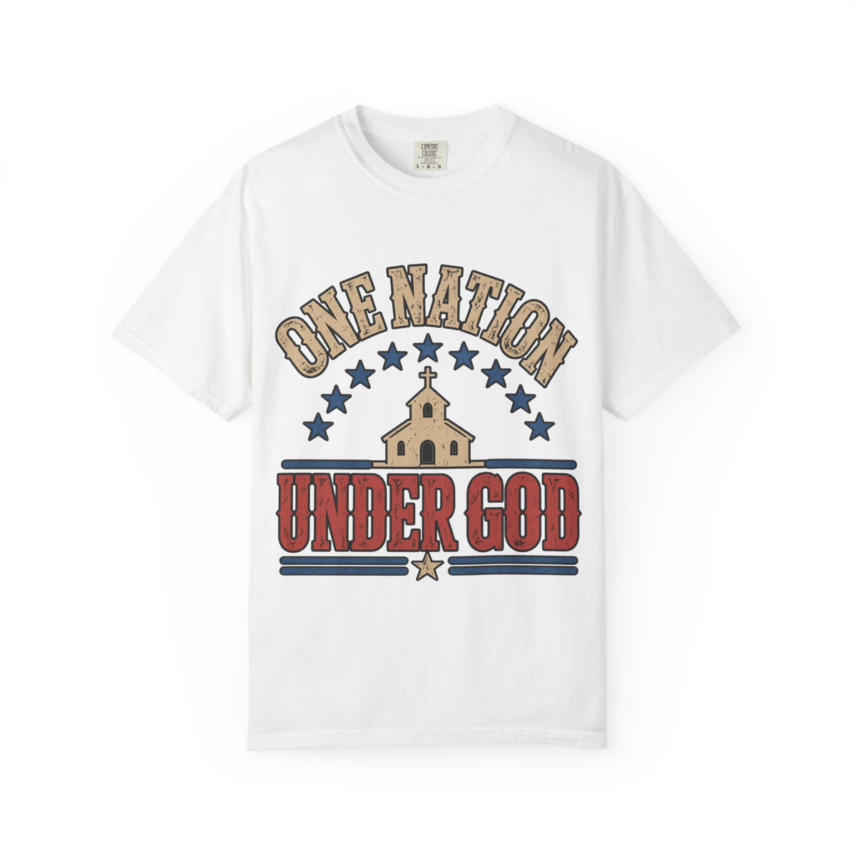 One Nation Under God T-shirt | Patriotic Church Cross Stars