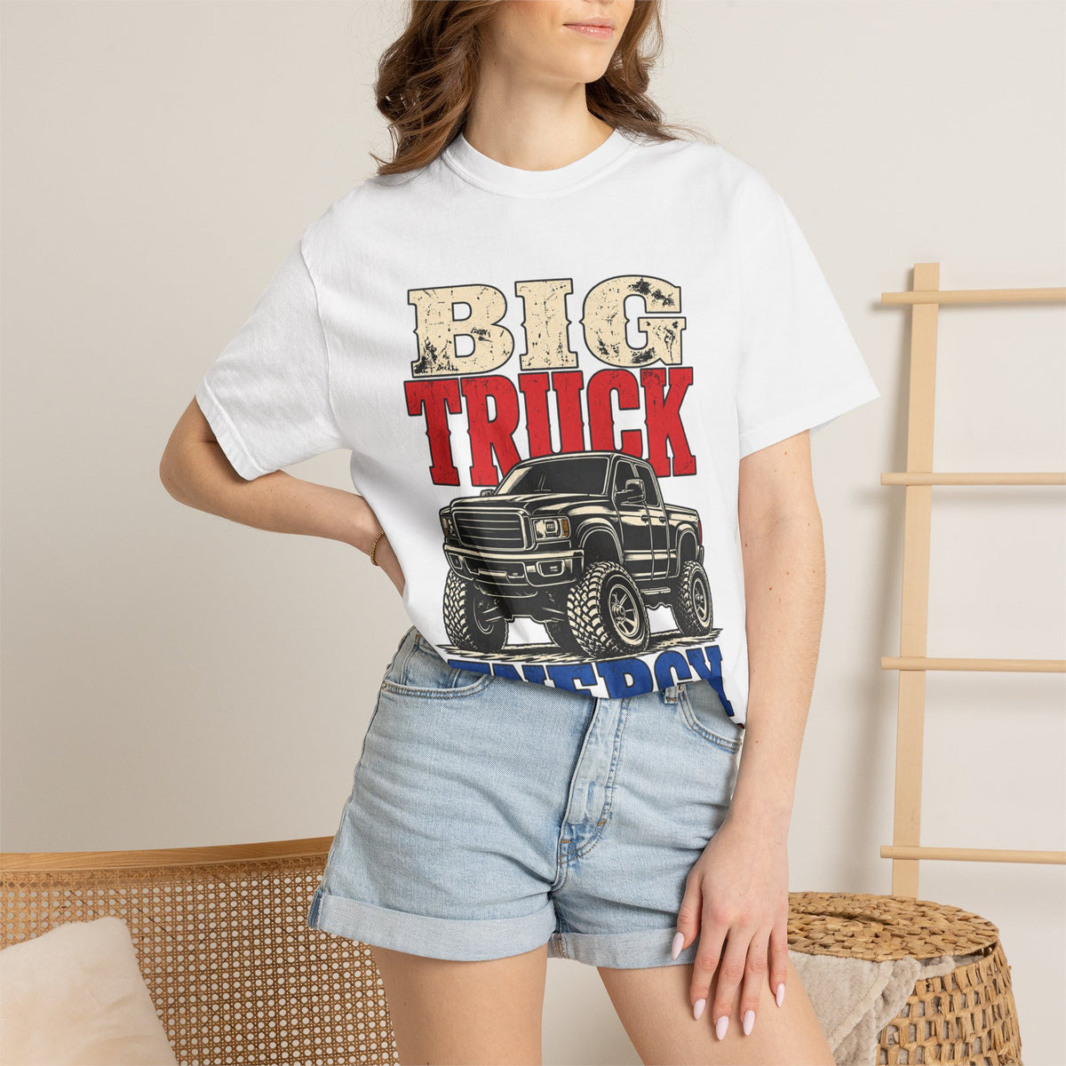 Big Truck Energy T-shirt | Vintage Pickup Truck Graphic, Patriotic Colors